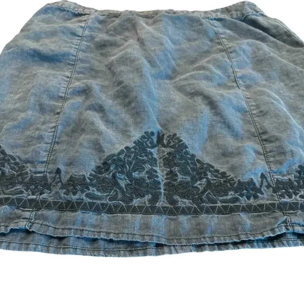 Street One Studio Teal A-Line Floral Pattern Skirt Size 6